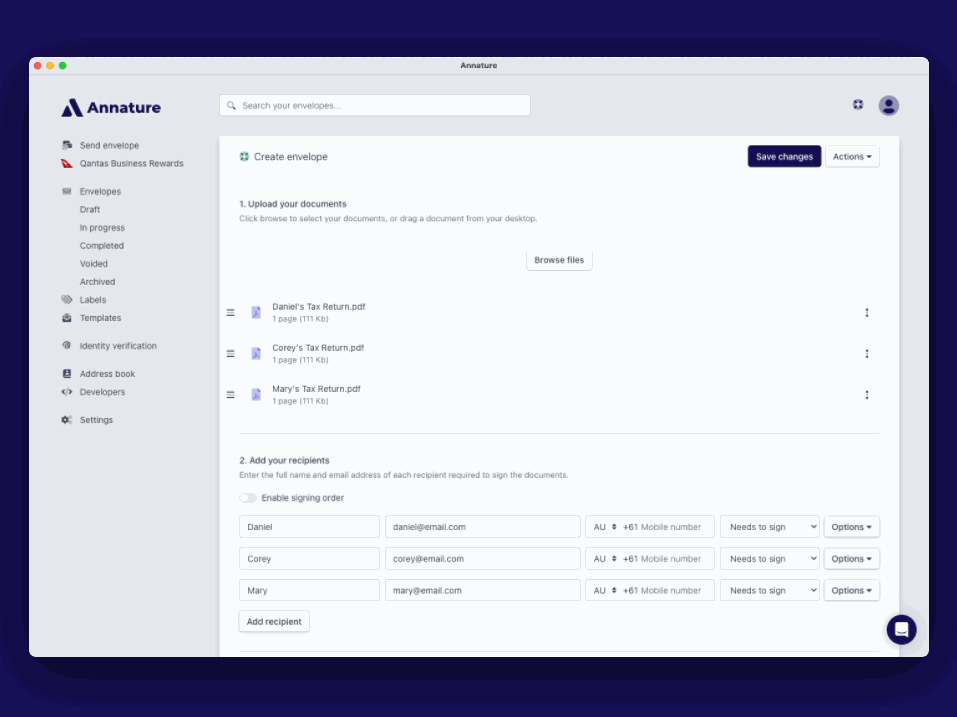 Set document permissions