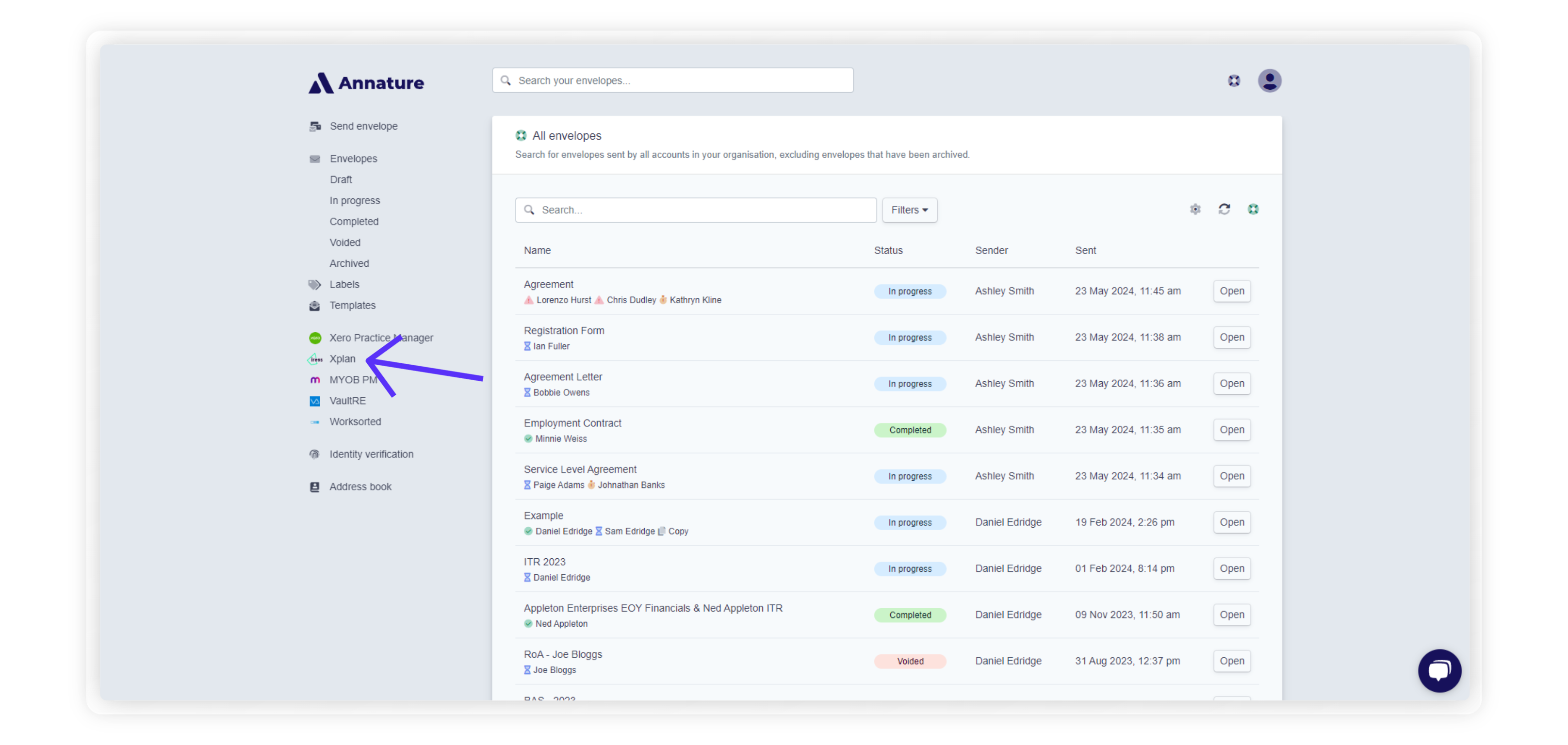 Information we sync to Xplan