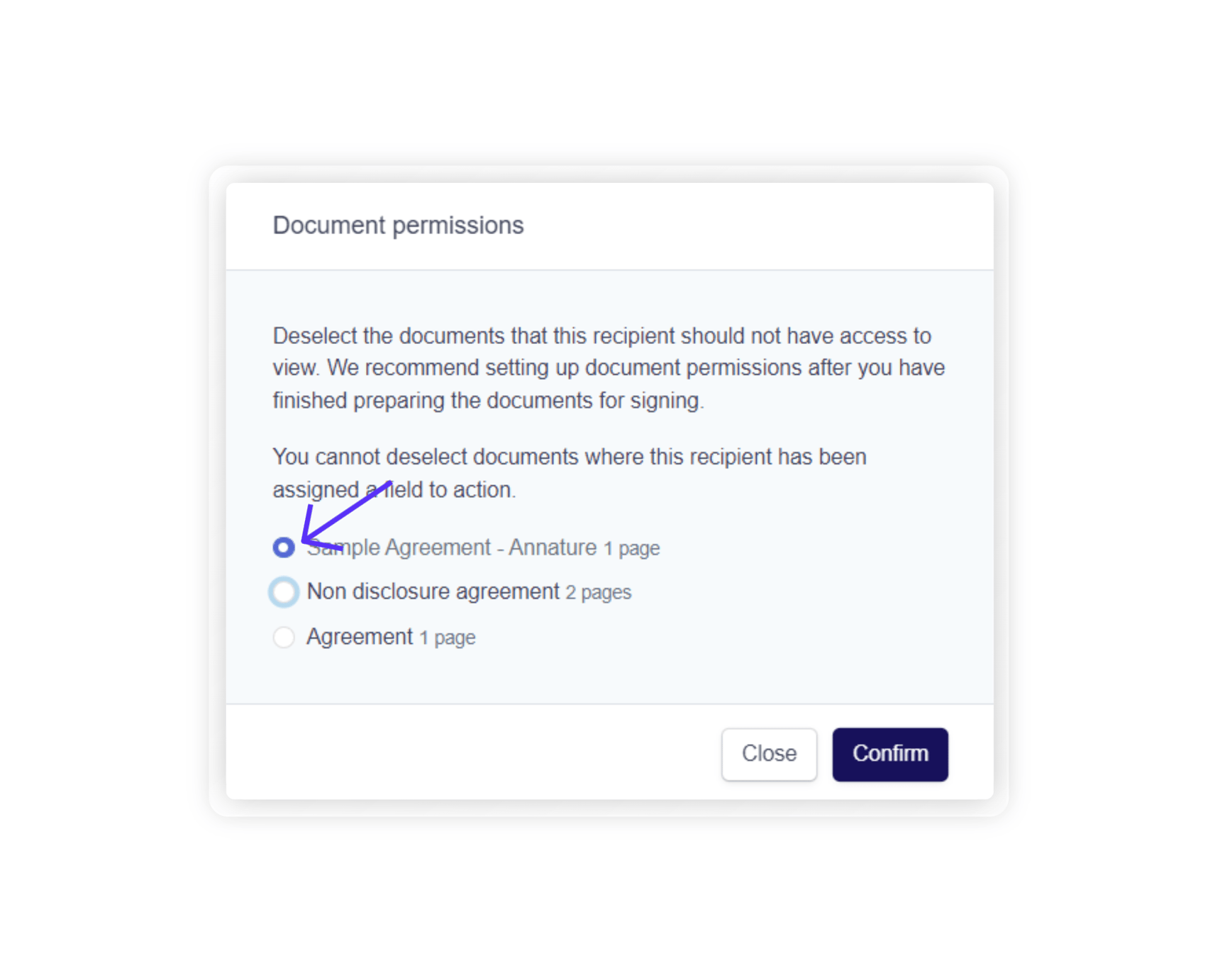 Set document permissions